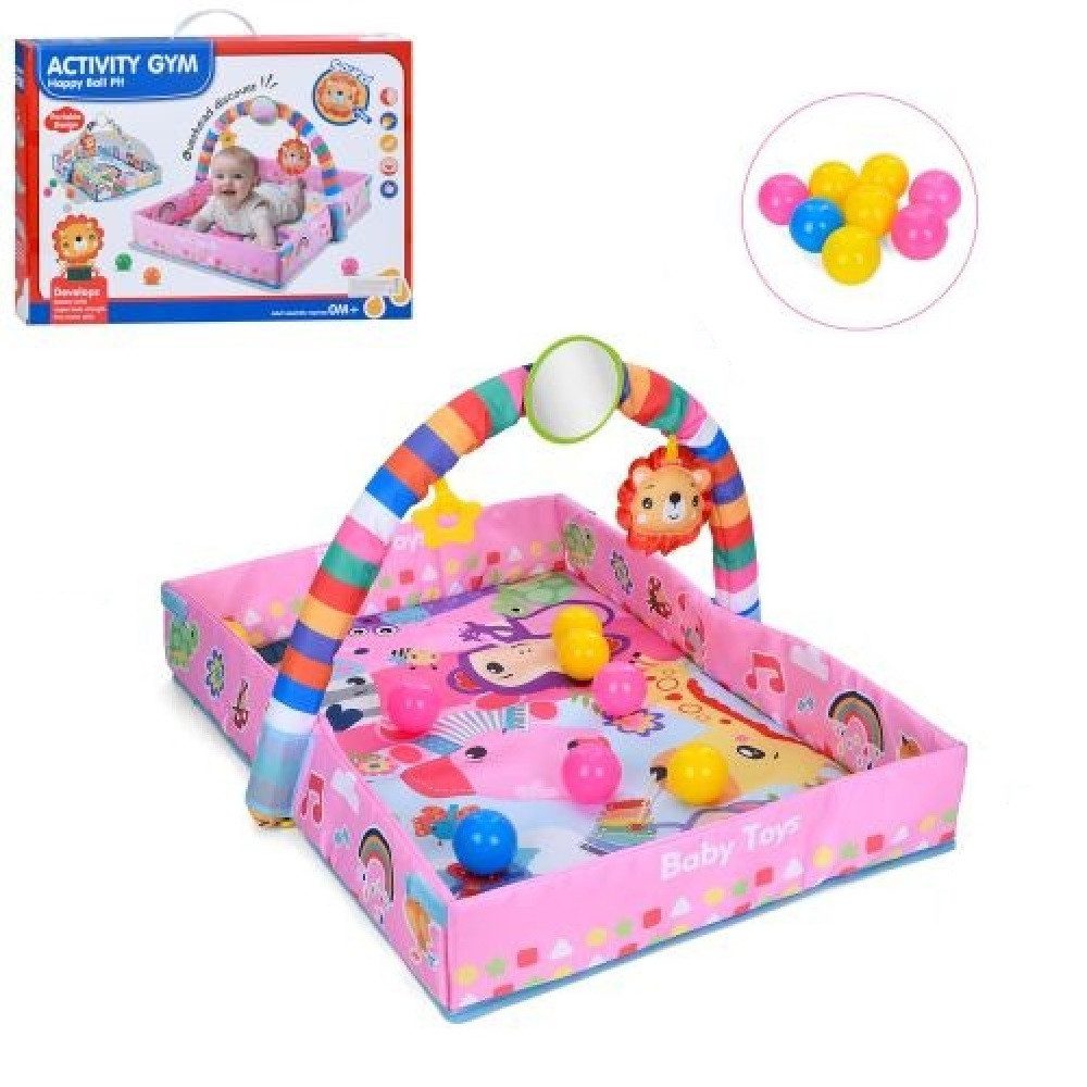 Килимок манеж для немовляти (дуга, підвіски, кульки) 918-635-6-7-8-9 - 3