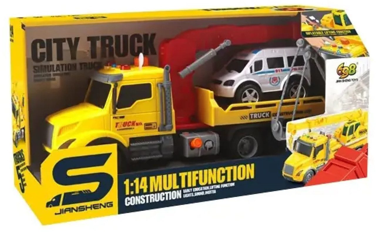 Машинка інерційна Спецтехніка (кран евакуатор з авто, світло, музика) JS 184 - 4