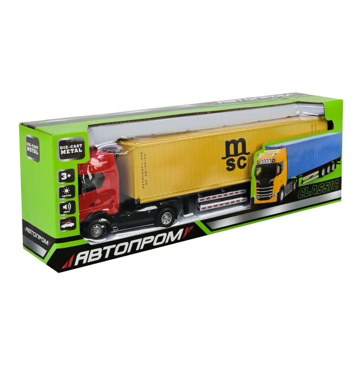 Трейлер вантажівка (машинка на батарейках, метал) АВТОПРОМ AP7540AB - 5