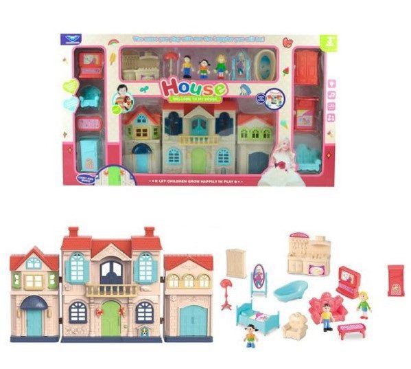 Ляльковий будинок з ляльками, меблями та аксесуарами 1370 - 1