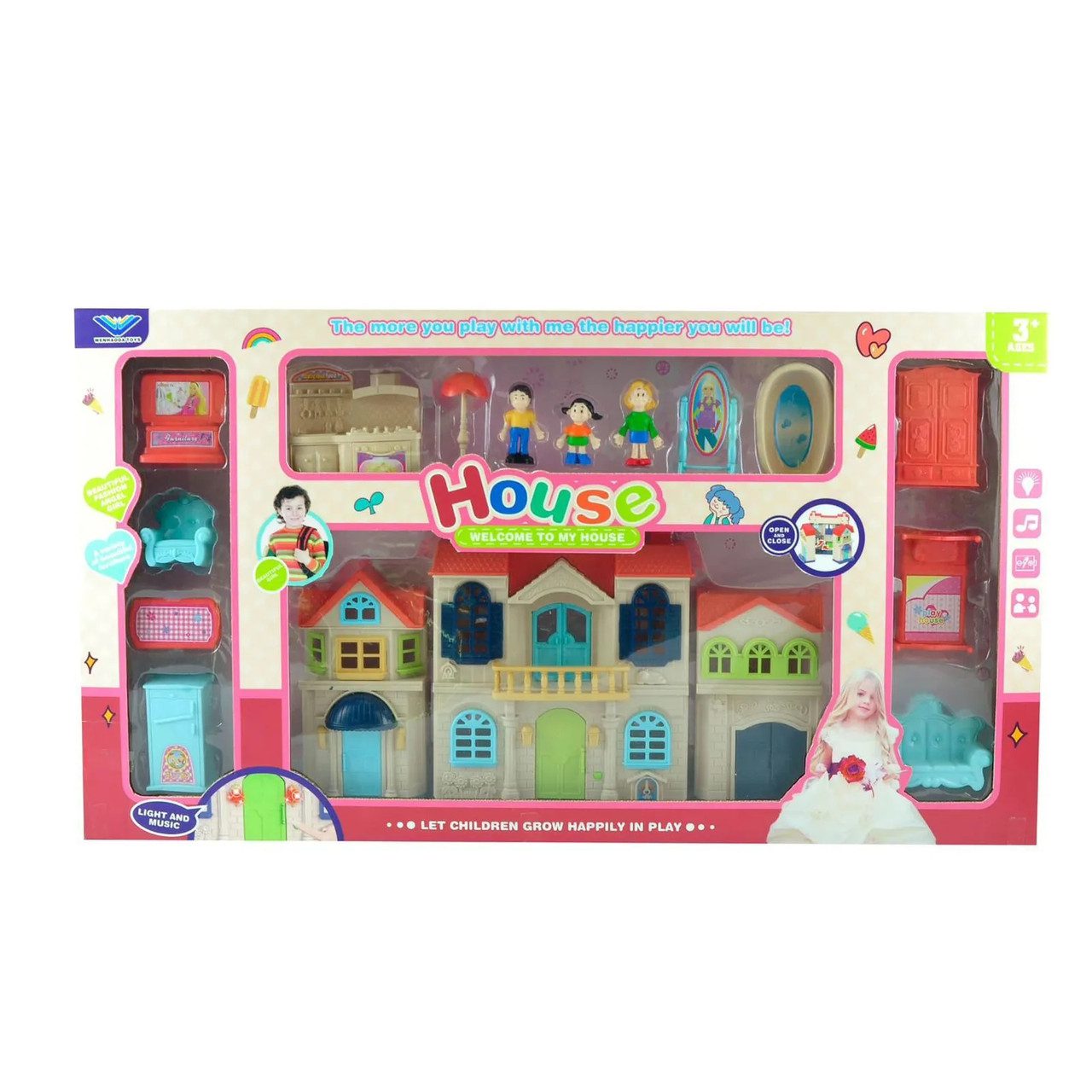 Ляльковий будинок з ляльками, меблями та аксесуарами 1370 - 3