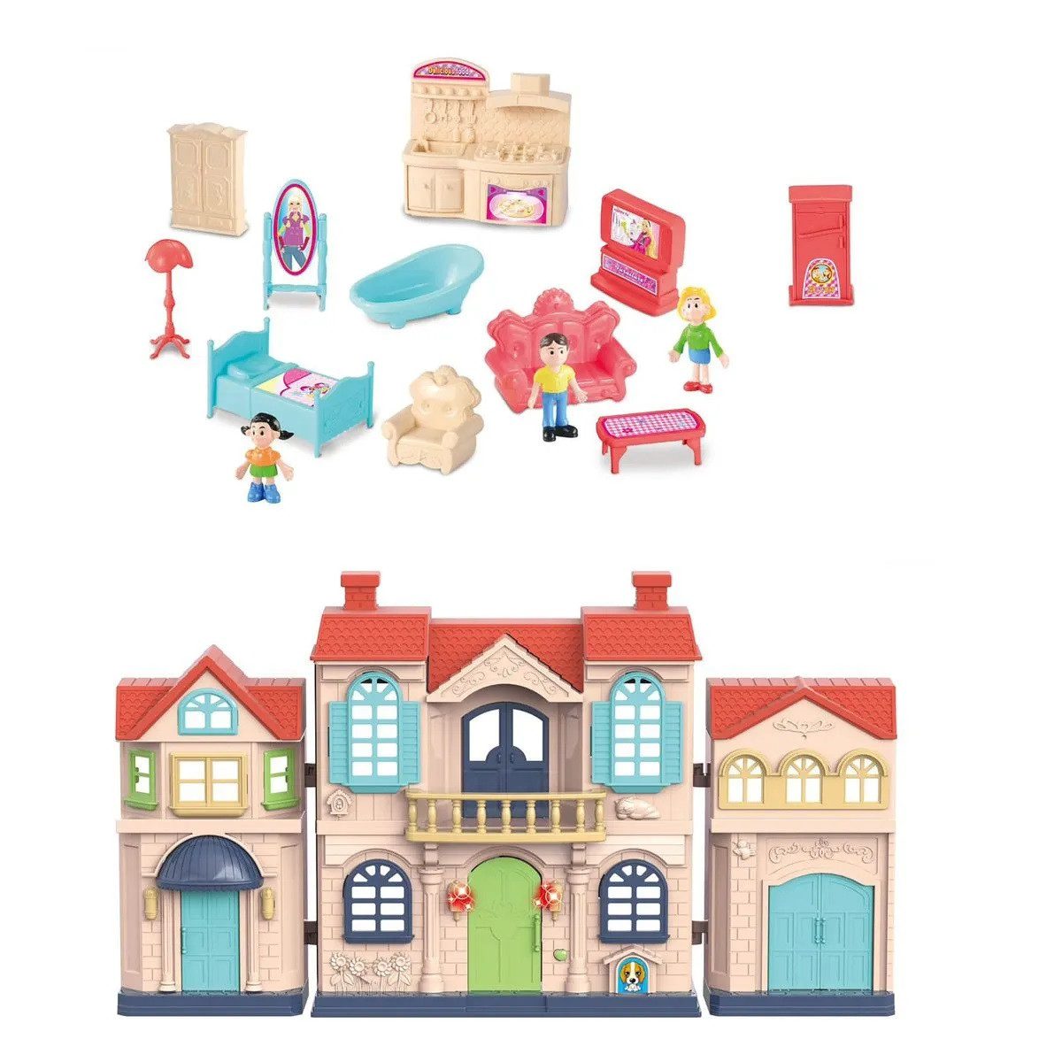 Ляльковий будинок з ляльками, меблями та аксесуарами 1370 - 2