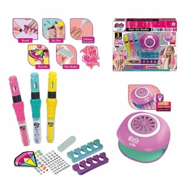Дитячий набір для манікюру (лаки, лампа, наліпки) MBK-522 - 6