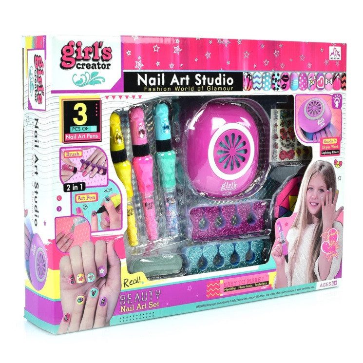 Дитячий набір для манікюру (лаки, лампа, наліпки) MBK-522 - 5