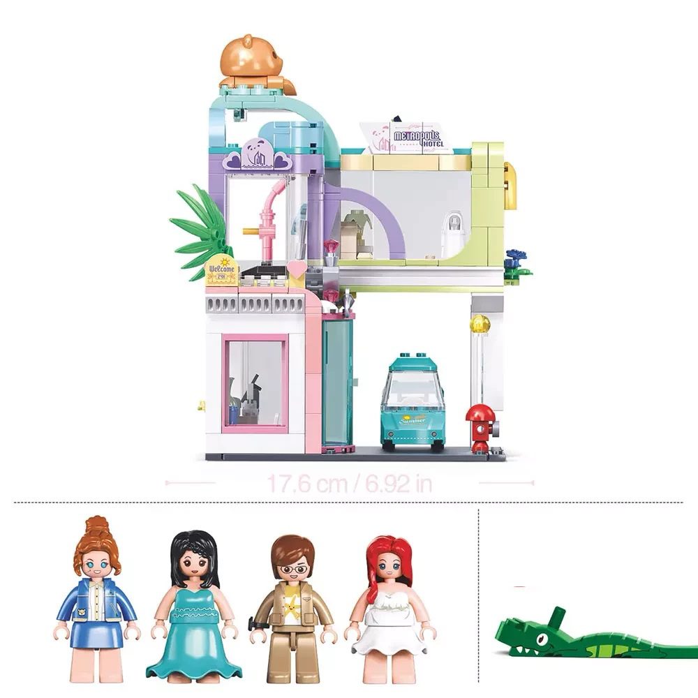 Конструктор Готель Metropolis Рожева серія (435 деталей) M38-B1267 - 4