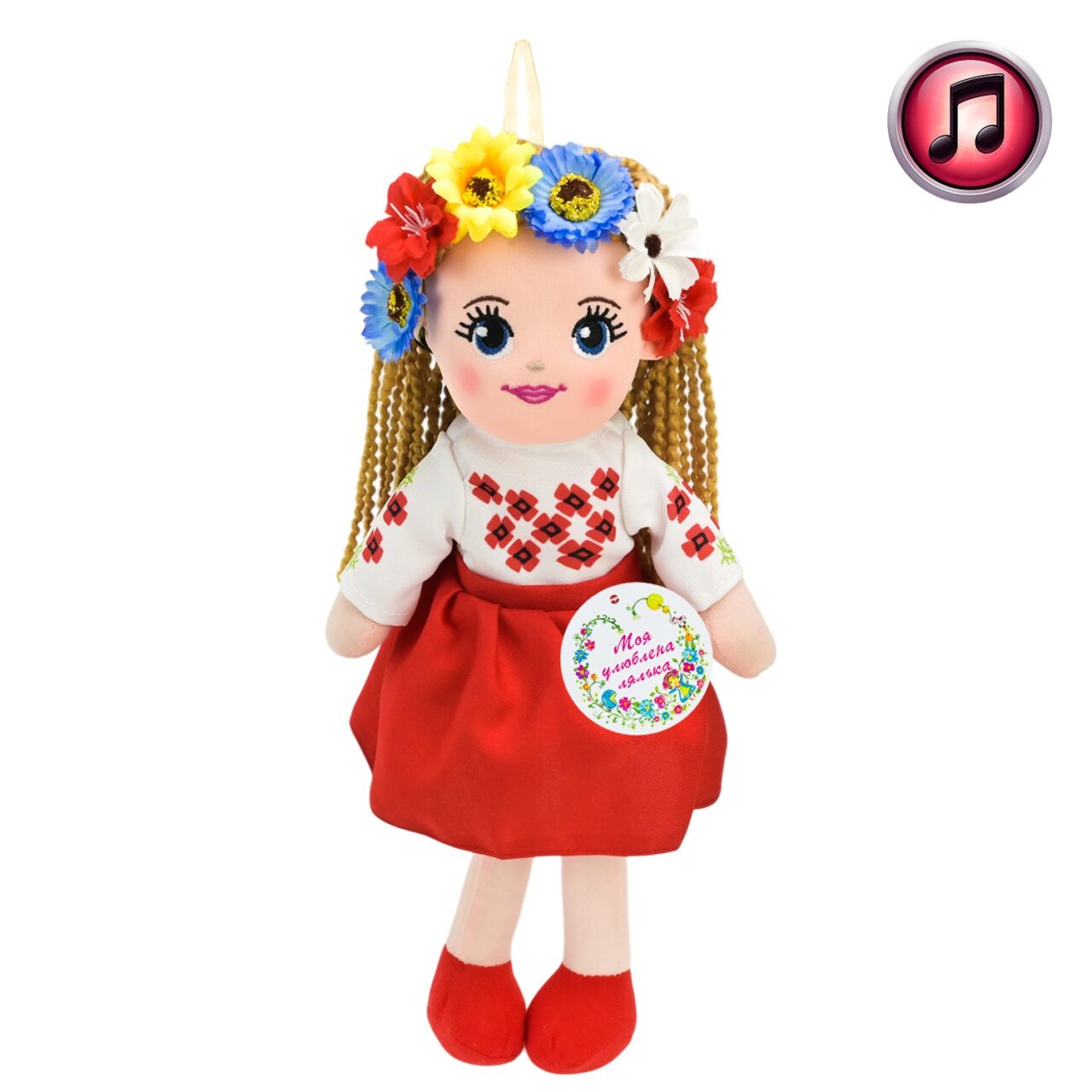 Музична м'яконабивна лялька Україночка (35 см) SEL-123 - 2