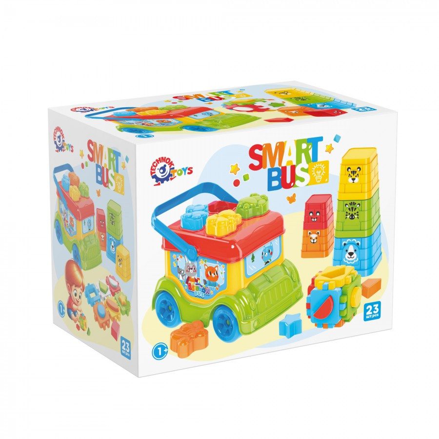 Іграшка для розвитку Автобус ТехноК (сортер, пірамідка, куб) 0389