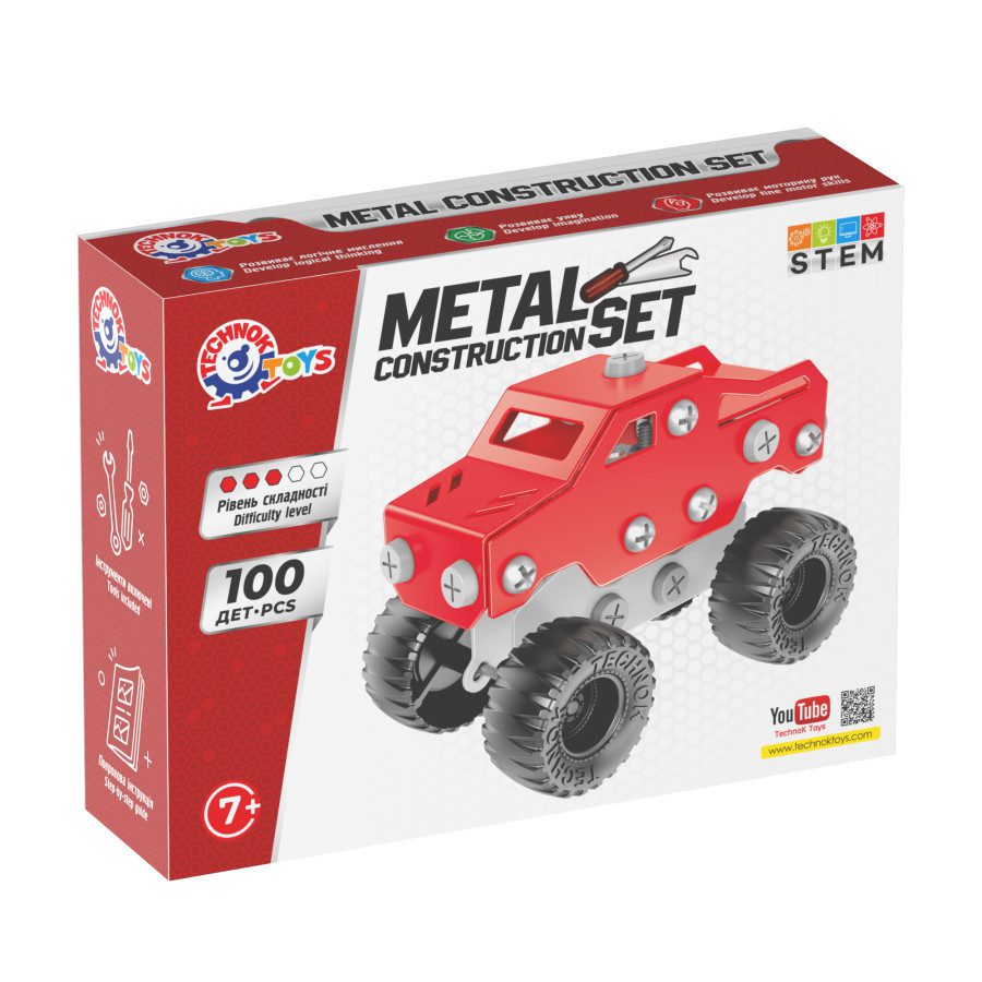 Конструктор металевий ТехноК (монстр трак, 100 елементів) 1317