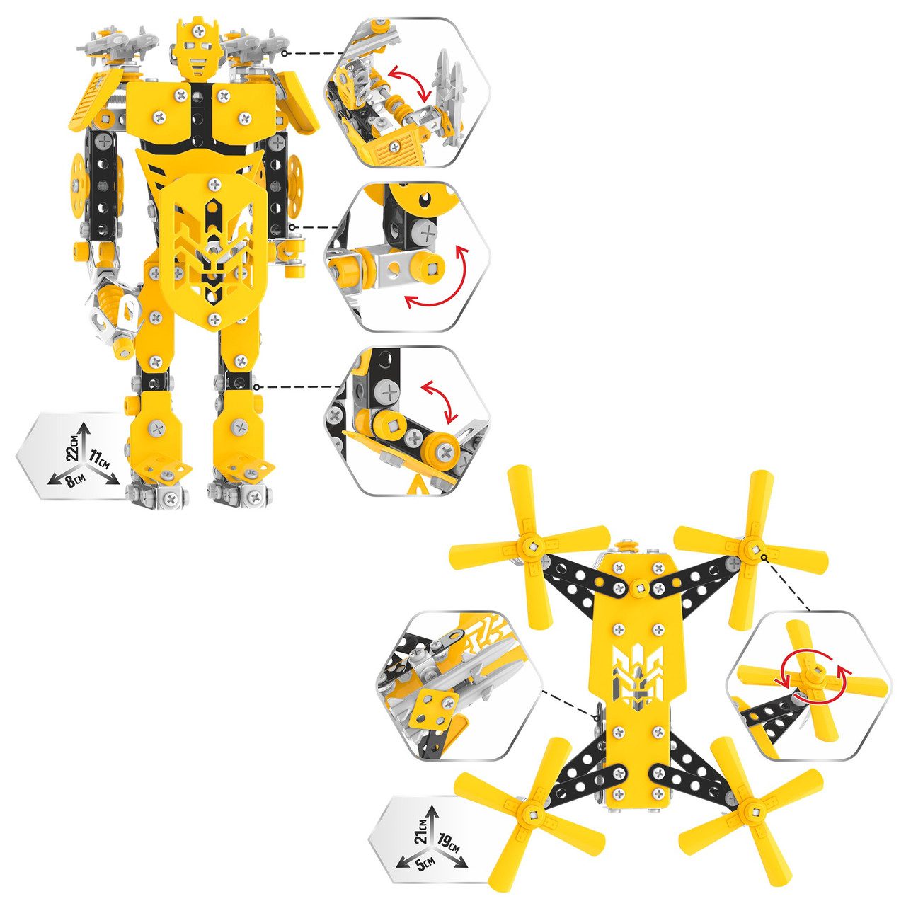 Конструктор металевий ТехноК (Робот та дрон, 570 елементів) 0136 - 3