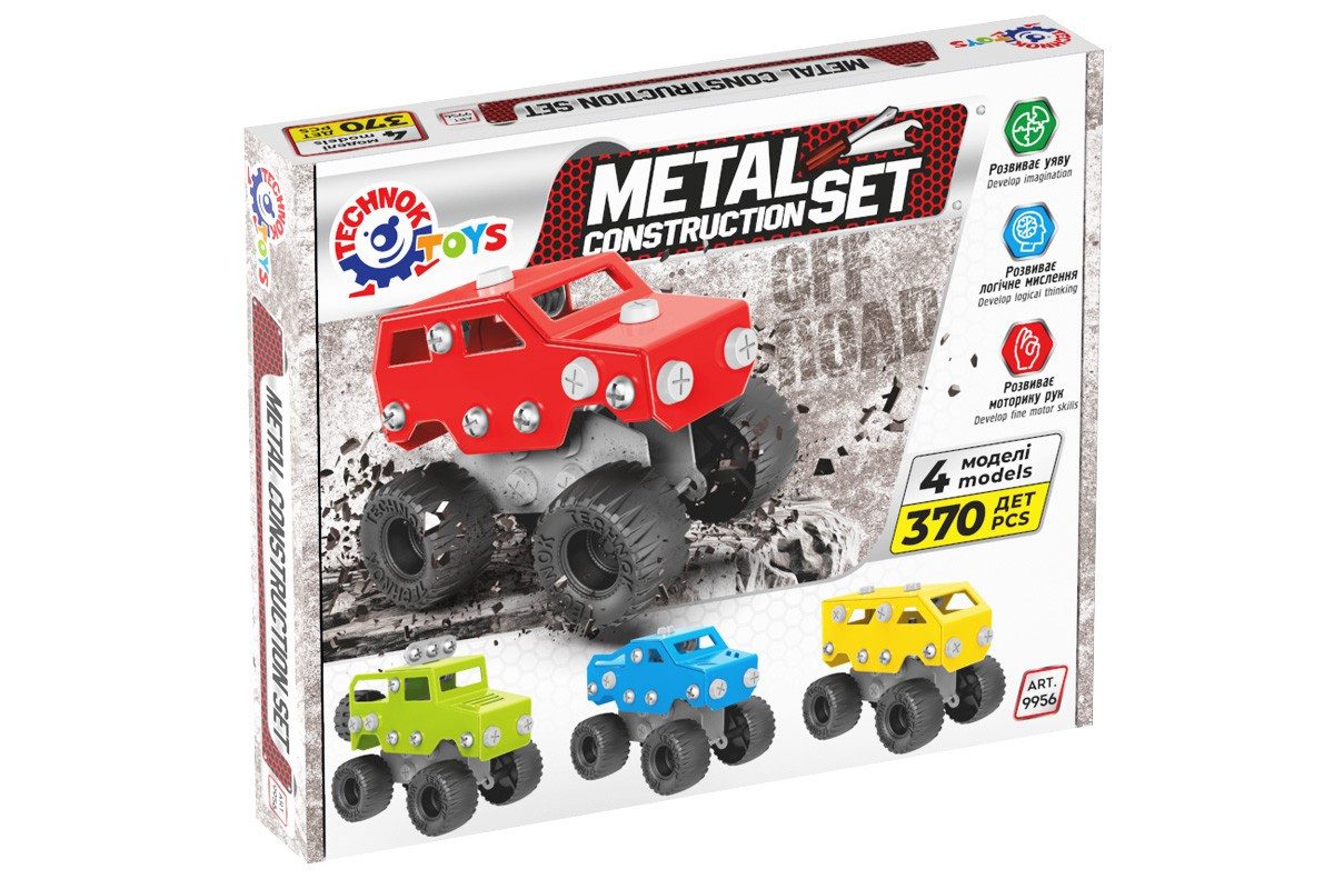 Конструктор металевий ТехноК (4 машини, 370 елементів) 9956