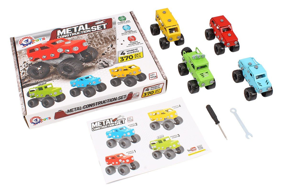 Конструктор металевий ТехноК (4 машини, 370 елементів) 9956 - 2