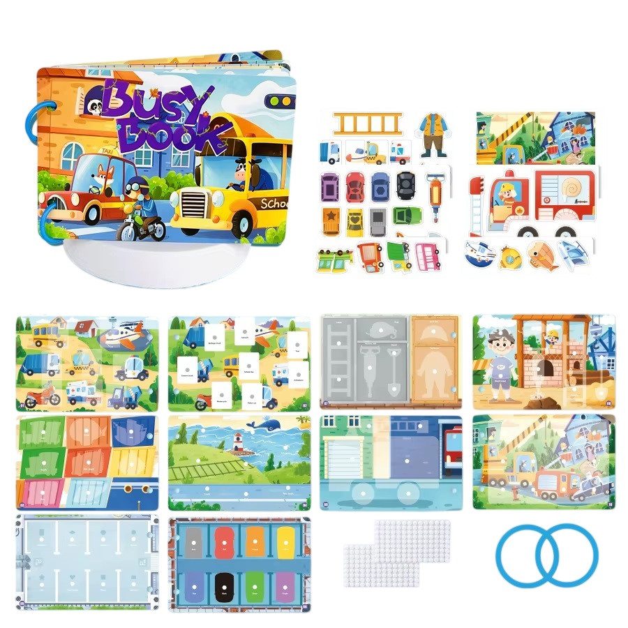 Гра бізікнига з картками та наліпками (книжка з липучками) YB-501-502-503 - 2