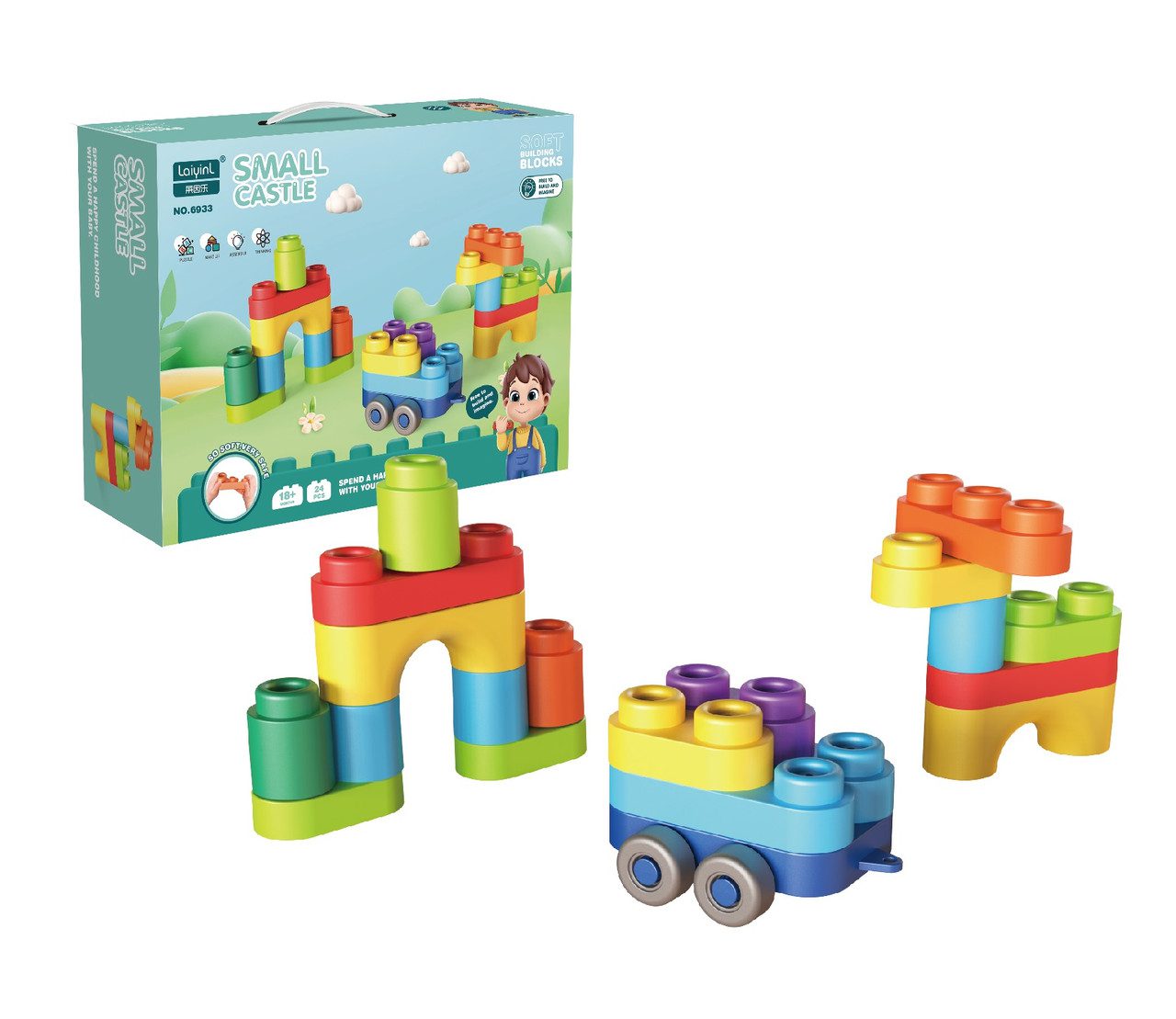 М'який конструктор гумовий (24 деталі, гнучкі блоки) 6933 - 2