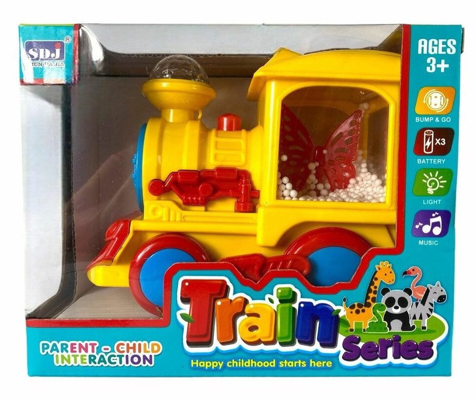 Музичний потяг (на батарейках, пінопласт. кульки, підсвічування) QS148 - 9