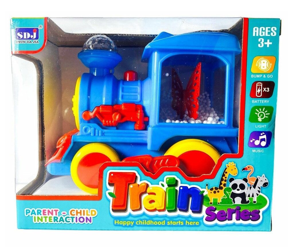 Музичний потяг (на батарейках, пінопласт. кульки, підсвічування) QS148 - 2