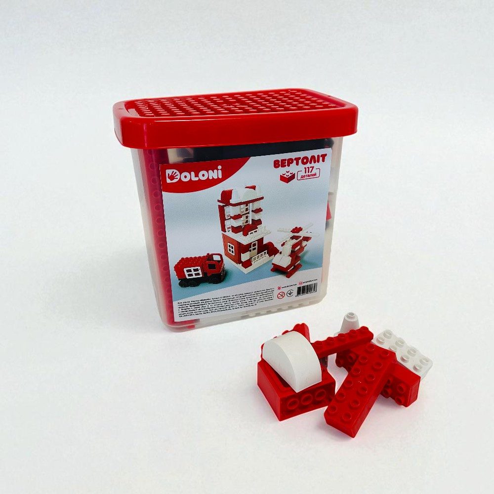 Конструктор Вертоліт (117 дет.) Doloni в пластиковому боксі 013888/08 - 4