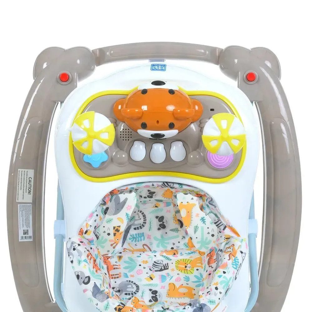 Дитячі музичні ходунки Ведмедик (8 коліс, батьківська ручка) M 3656A-S-11 - 3