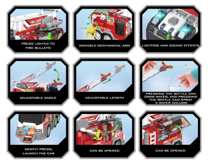 Іграшкова спецтехніка Пожежна служба (бризкає водою, механічний запускач, 2 машинки) YY 6039 - 4