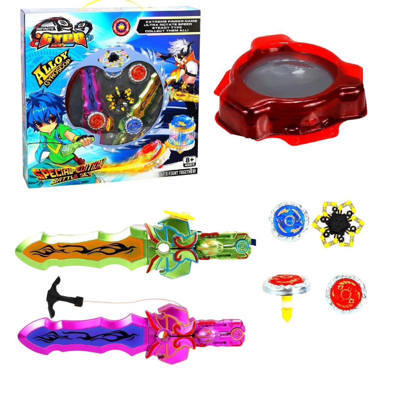 Ігровий набір Бейблейд з ареною (4 вовчки, 2 запускачі, фіджет) LSD 164