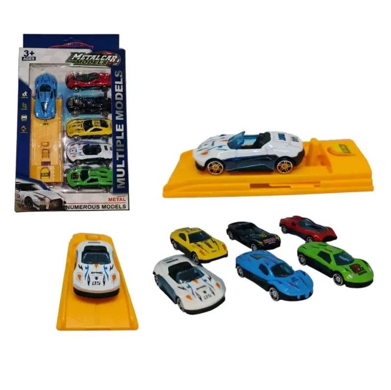 Набір модельок металевих машинок з запуском (6 шт.) 205-7