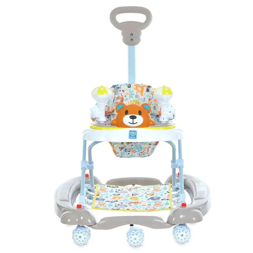 Дитячі музичні ходунки Ведмедик (8 коліс, батьківська ручка) M 3656A-S-11 - 4