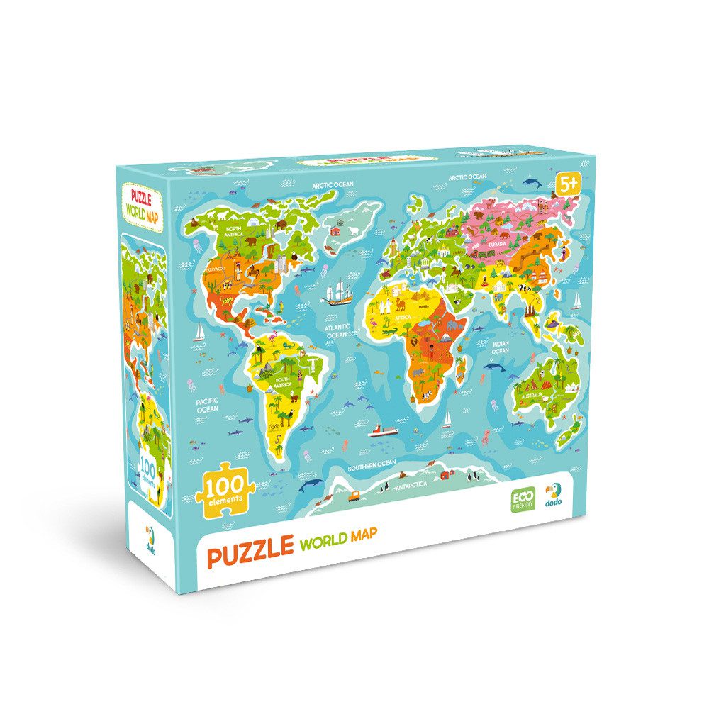 Дитячий пазл Мапа світу (World Map, 100 ел.) Dodo 300704 - 2