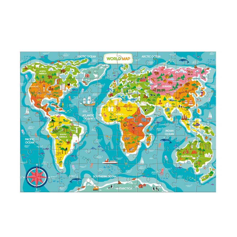 Дитячий пазл Мапа світу (World Map, 100 ел.) Dodo 300704 - 4