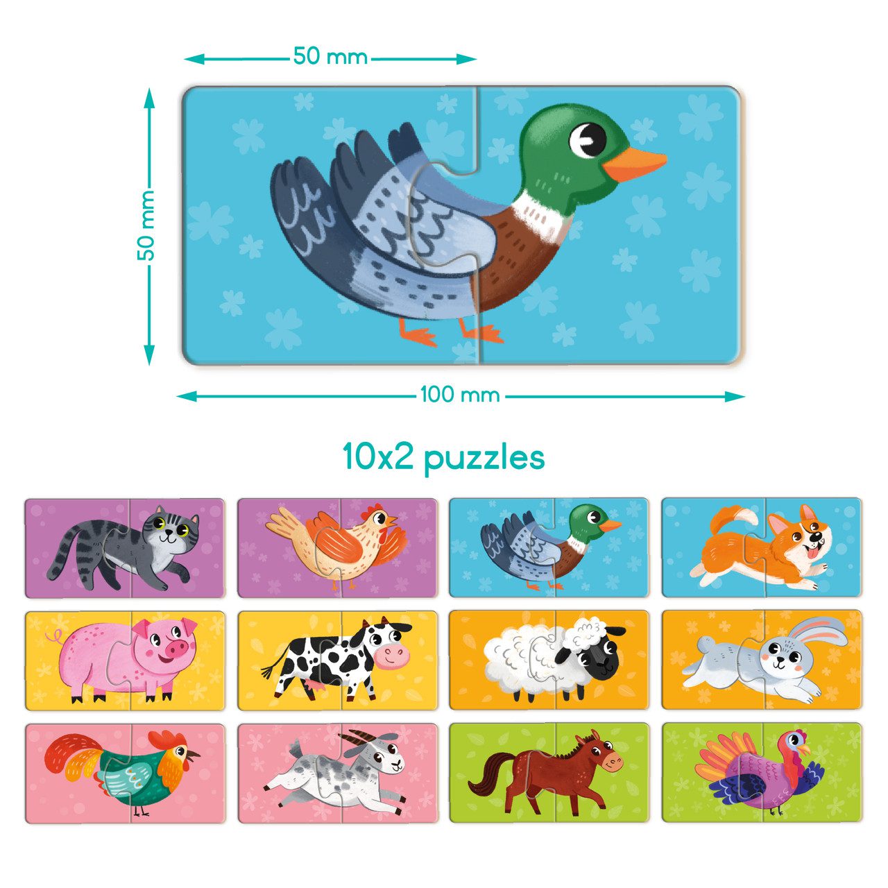 Дитячий пазл ДУО Тваринки-половинки (24 ел.) Dodo 300689 - 3