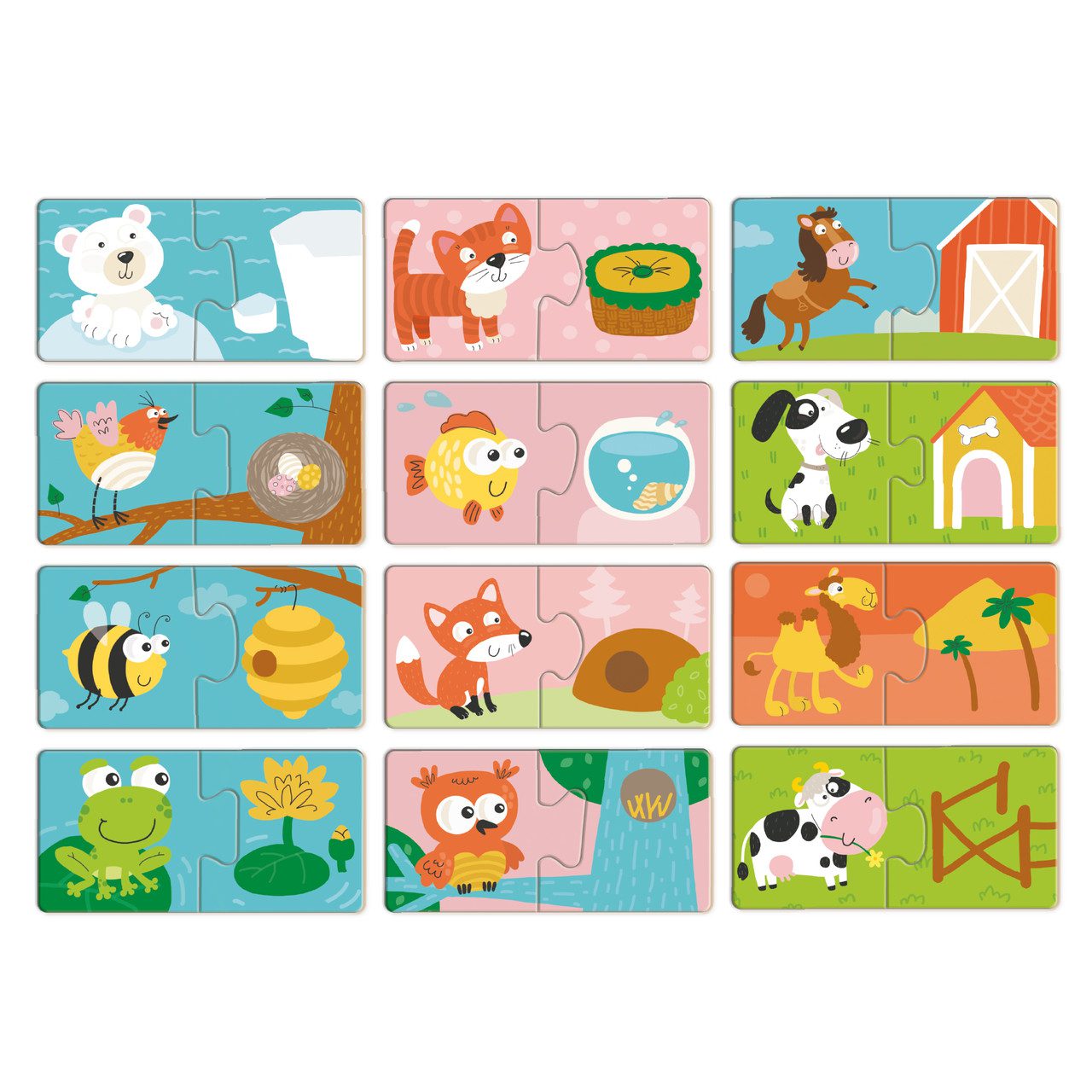 Дитячий пазл ДУО Звірята та їх домівки (24 ел.) Dodo 300690 - 2