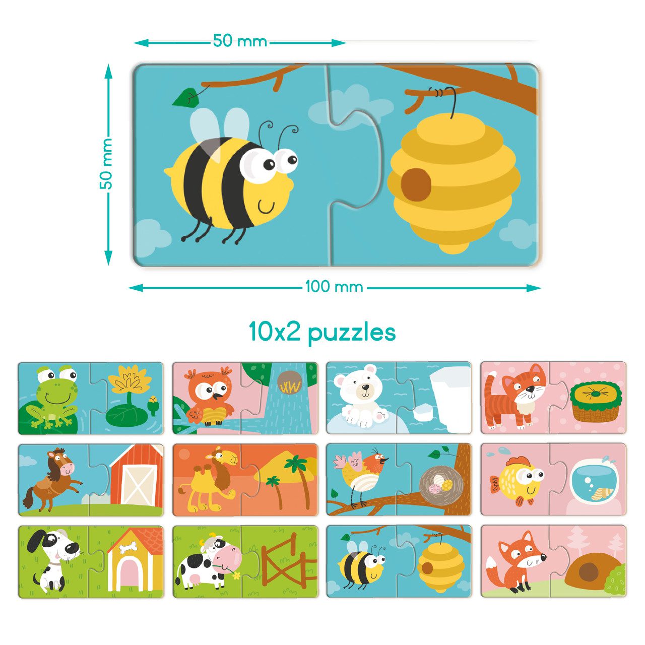 Дитячий пазл ДУО Звірята та їх домівки (24 ел.) Dodo 300690 - 4