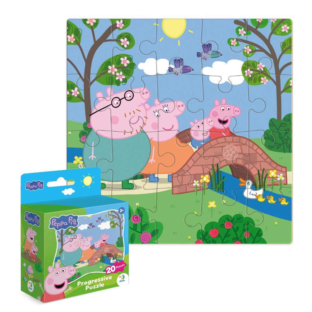 Дитячий пазл Peppa Pig Progressive Прогулянка в парку (20 ел.) Dodo 200478