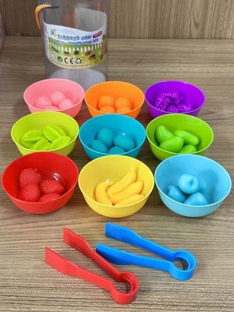 Логічна гра сортер Овочі та фрукти (36 елементів, щипці, тарілочки) 2188-106 - 5