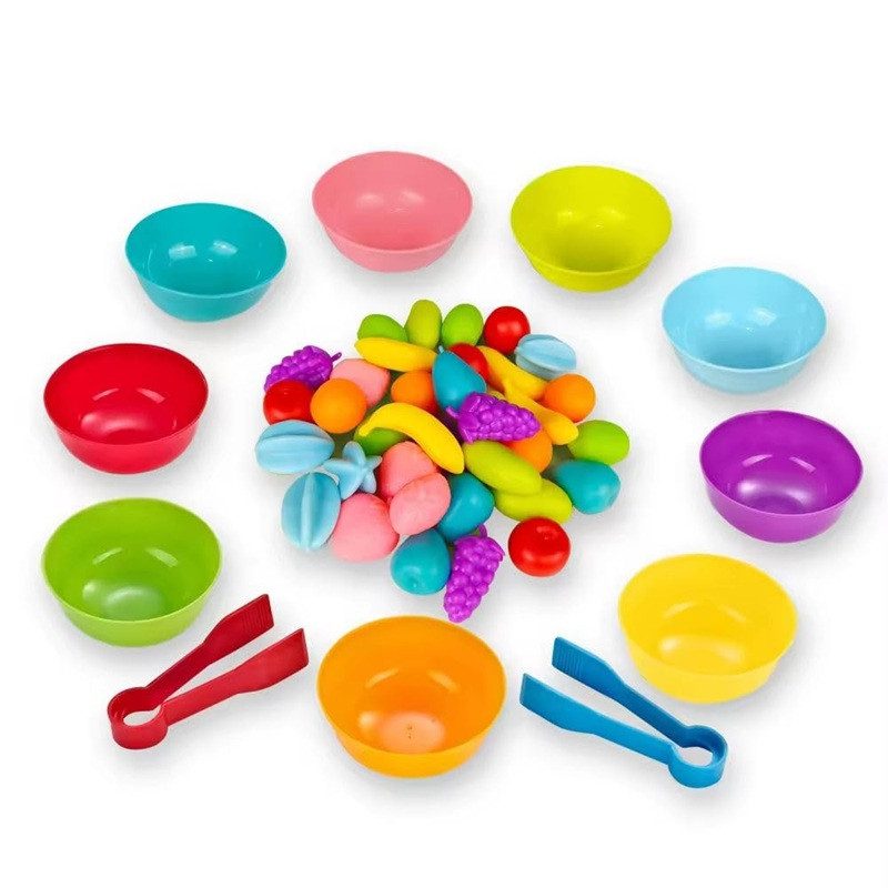 Логічна гра сортер Овочі та фрукти (36 елементів, щипці, тарілочки) 2188-106 - 4