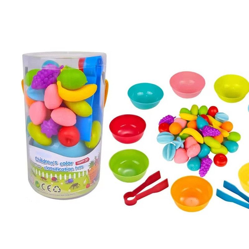 Логічна гра сортер Овочі та фрукти (36 елементів, щипці, тарілочки) 2188-106 - 3