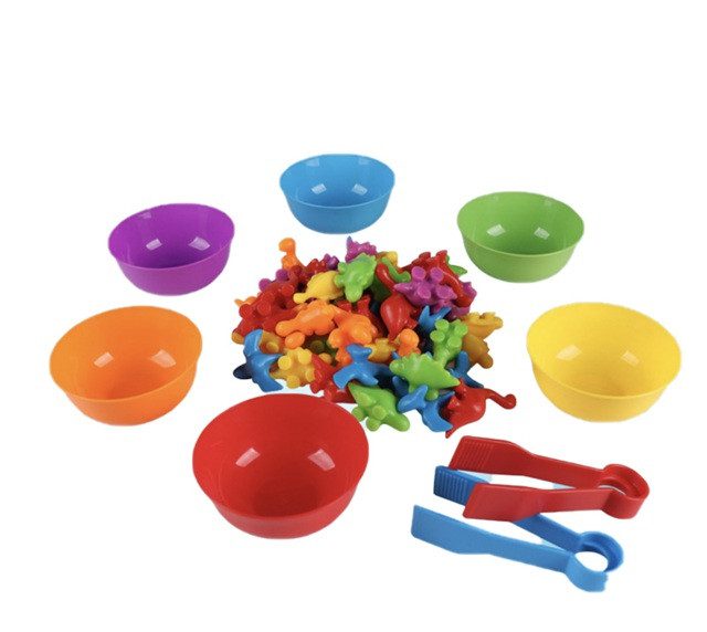 Логічна гра сортер Динозаври (48 елементів, щипці, тарілочки) 2188-112 - 2