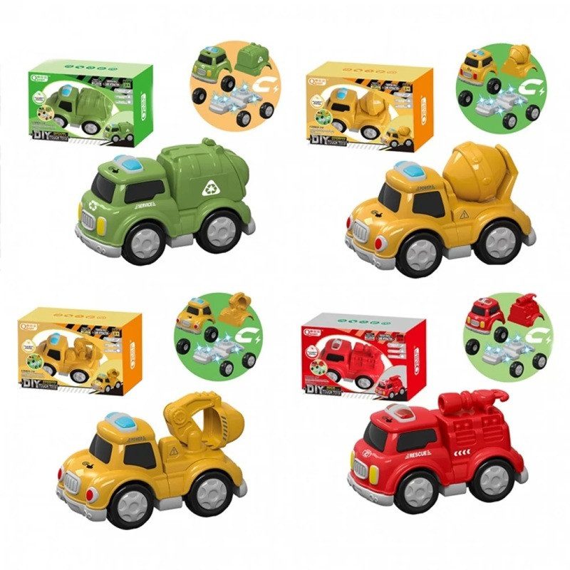 Магнітний конструктор Транспорт (спецтехніка на магнітах, світло, звук) 9901/9901-1/9902/9903