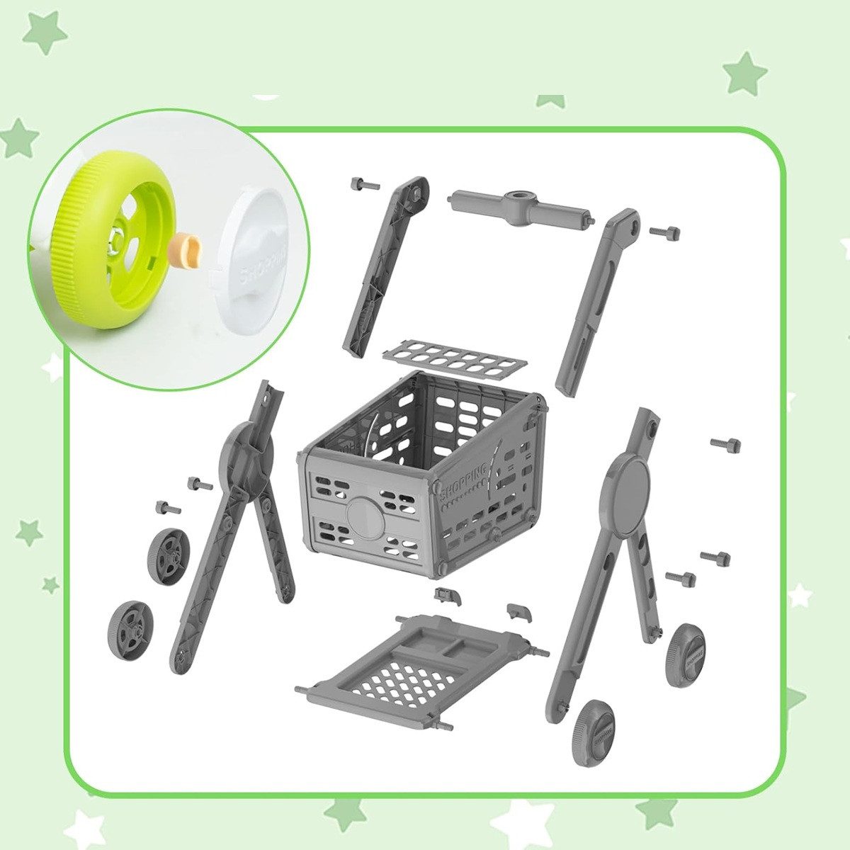 Візок для супермаркету з продуктами (регулюється за висотою) H553H - 8