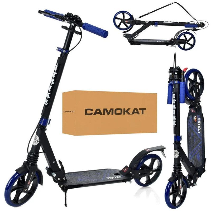 Двоколісний самокат складний (сталь алюміній, PU) iTrike SR 2-018-10-BBL - 2