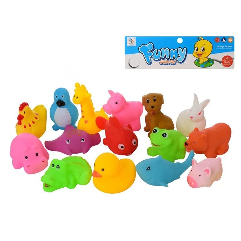 Набір іграшок для купання з пискавками Тварини (15 шт.) AH88-151