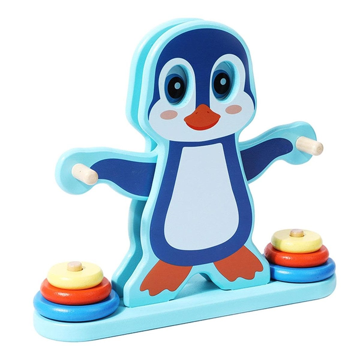 Дерев'яна іграшка баланс Пінгвін з кільцями MD 0885 - 5