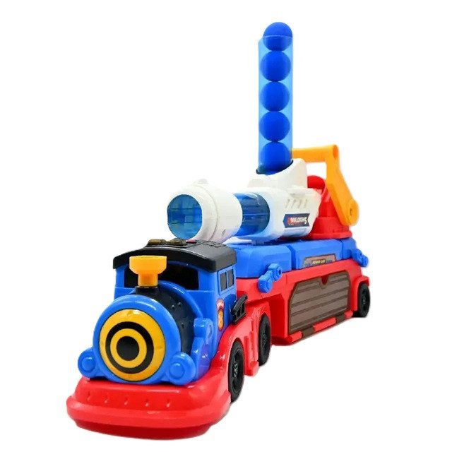 Іграшка потяг з машинками та механічною ракетницею (м'які кулі, на батарейках) JP 588-34 A - 5