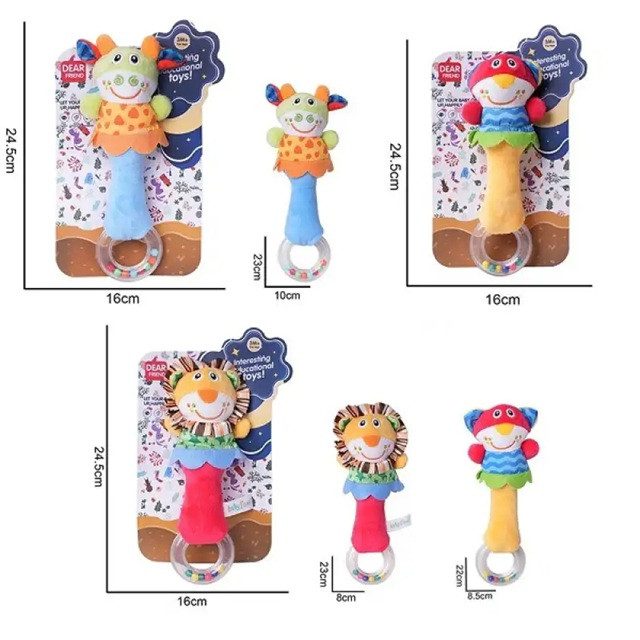 Брязкальце м'яке з пискавкою Тваринки 688M-15/688M-16/688M-17 - 6