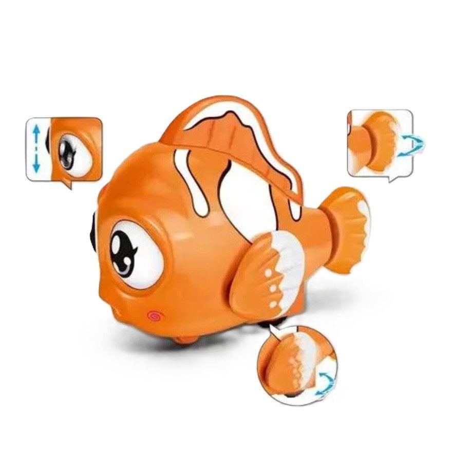 Іграшка каталка Рибка на коліщатках з інерційним механізмом 3605