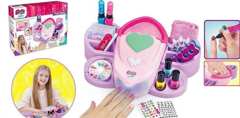 Дитячий набір для манікюру з лампою (лаки, наліпки) MBK-522 - 7