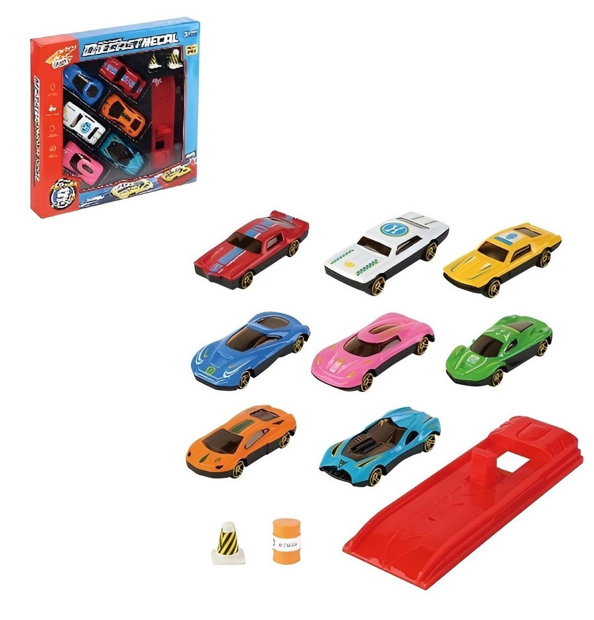 Набір модельок металевих машинок з запуском (8 шт.) LA-318