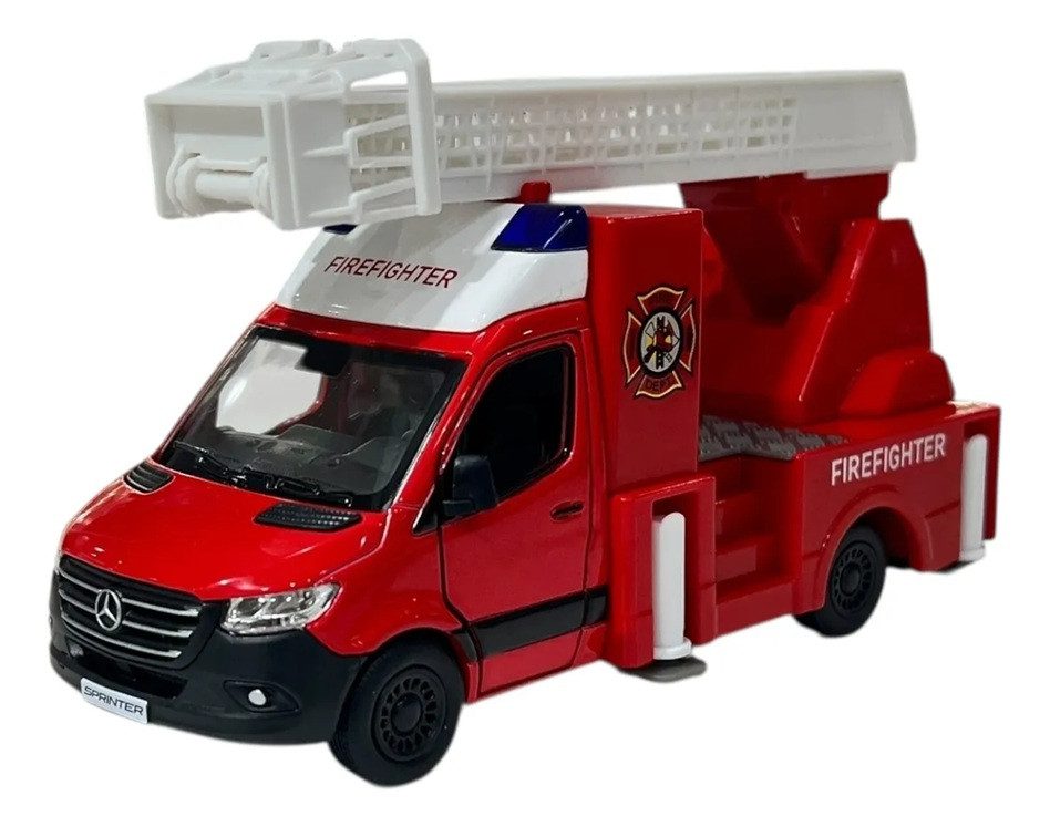Модель автобус Kinsmart Mercedes-Benz Sprinter (Пожежна машина, металева, інерційна) KT5478W - 3