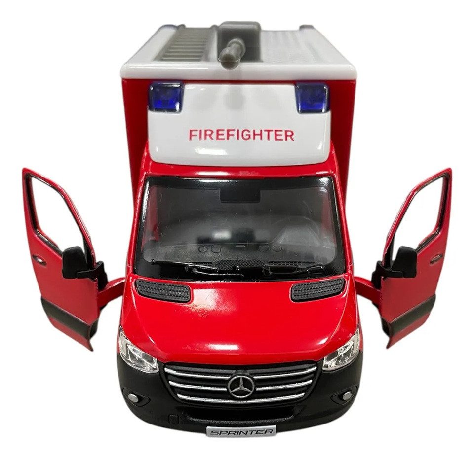 Модель автобус Kinsmart Mercedes-Benz Sprinter (Пожежна машина, металева, інерційна) KT5478W - 8