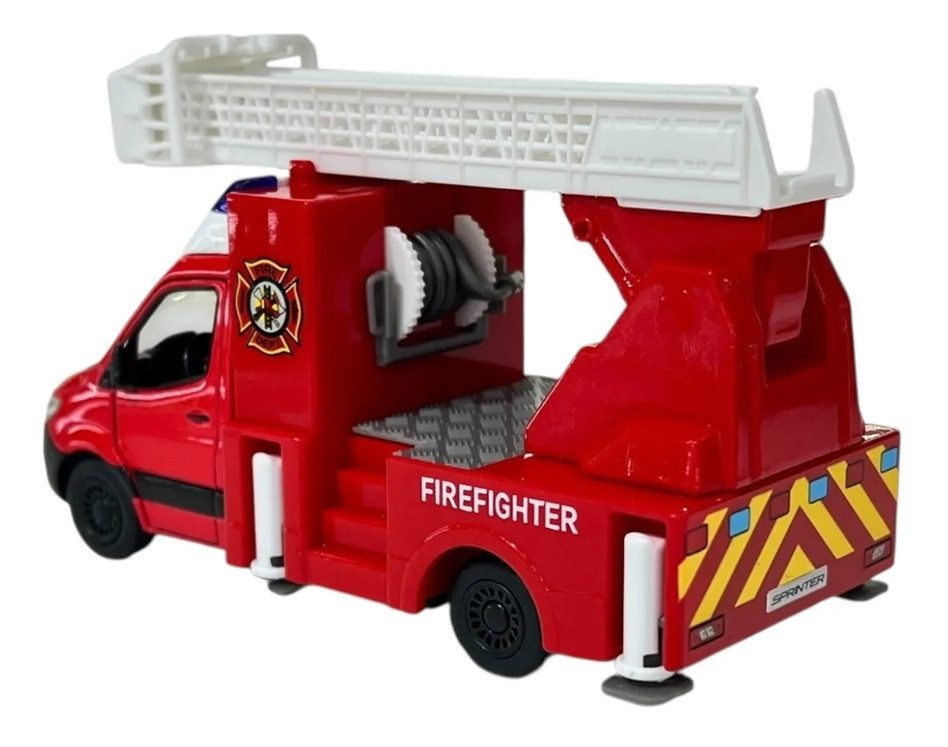 Модель автобус Kinsmart Mercedes-Benz Sprinter (Пожежна машина, металева, інерційна) KT5478W - 5