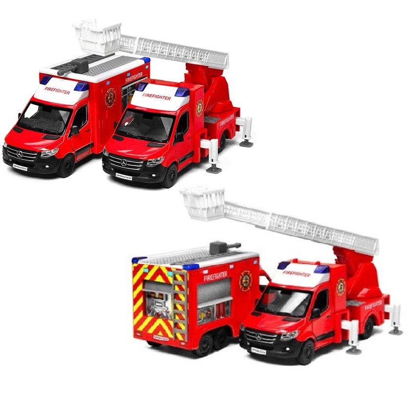 Модель автобус Kinsmart Mercedes-Benz Sprinter (Пожежна машина, металева, інерційна) KT5478W