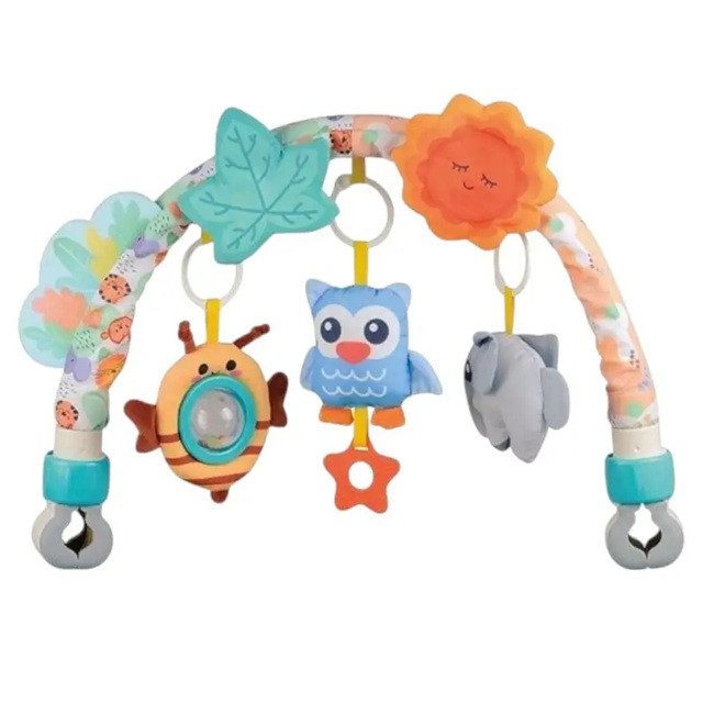 Ігрова дуга на дитячу коляску/ліжечко (3 плюшевих іграшки-брязкальця) 6079 - 4